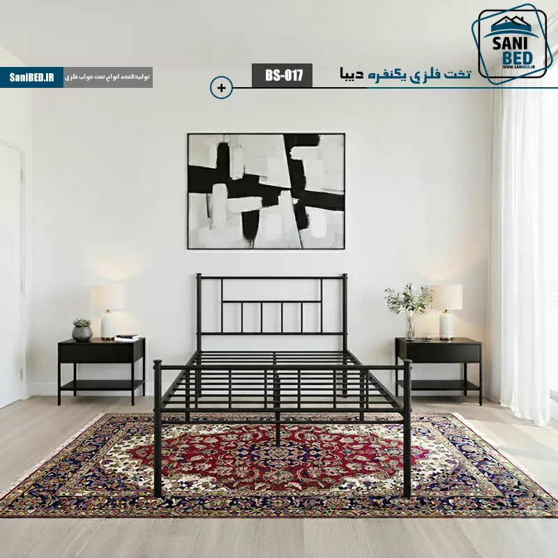 تخت خواب یک نفره شماتیک مدل دیبا تخت خواب یک نفره دیبا