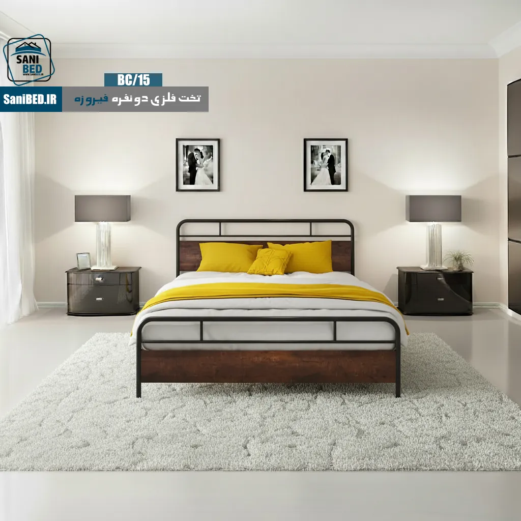 تخت خواب دو نفره فیروزه