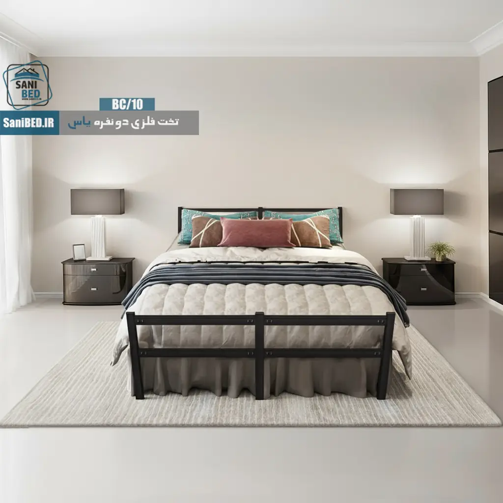 تخت خواب دو نفره یاس فلزی