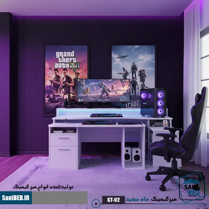 میز گیمینگ ماه سفید