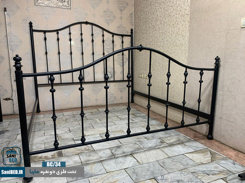 تختخواب-دونفره-مدل-ماریا تخت خواب خام مدل ماریا با رنگ مشکی